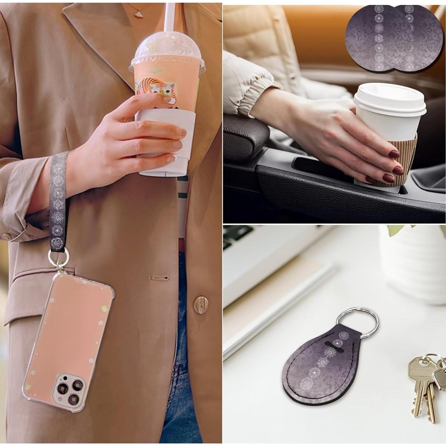 Juego Completo Fundas de Asiento de Coche DBBXHZJY Mandala Morado