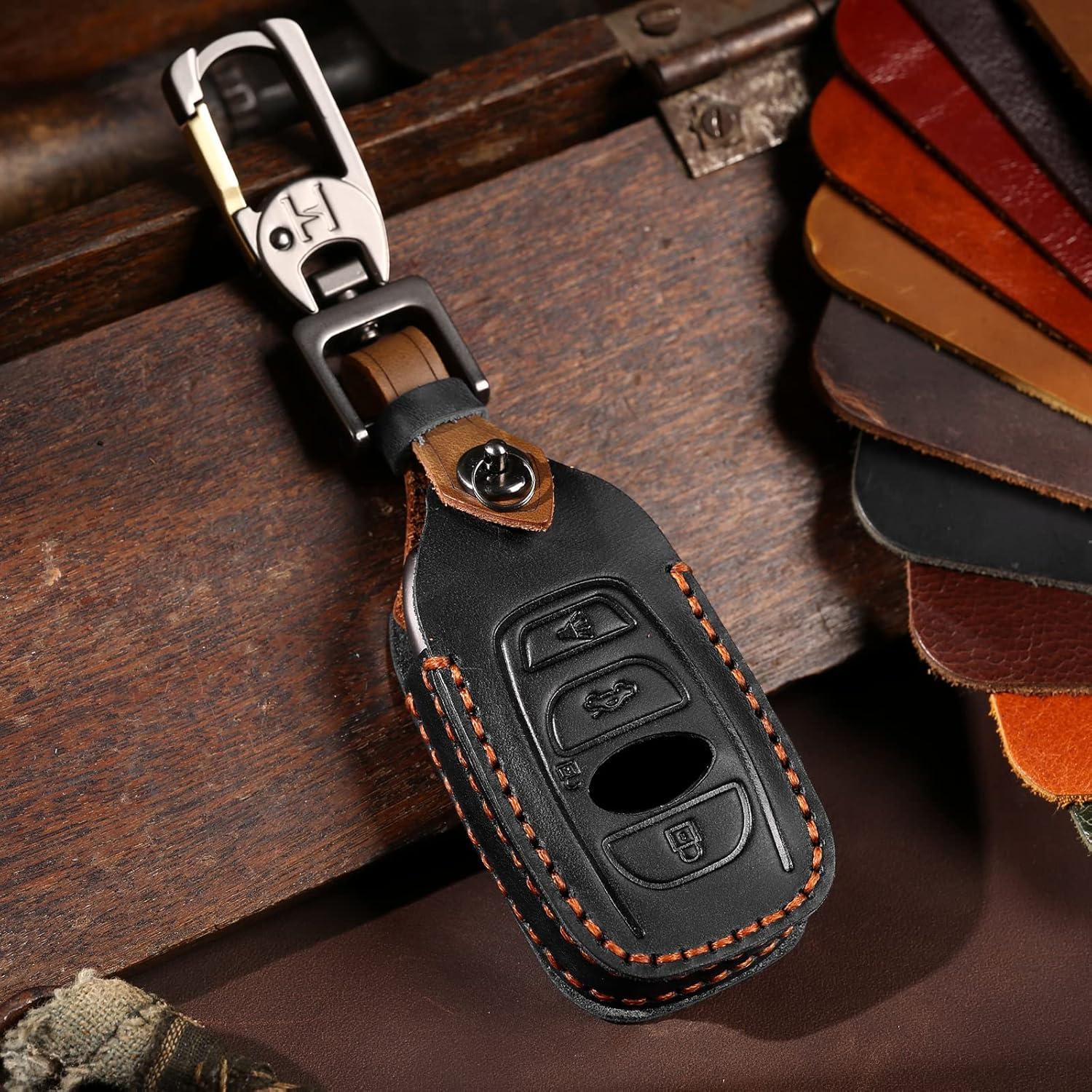 Funda de Llave Inteligente KEALAS para Subaru - Cuero Negro