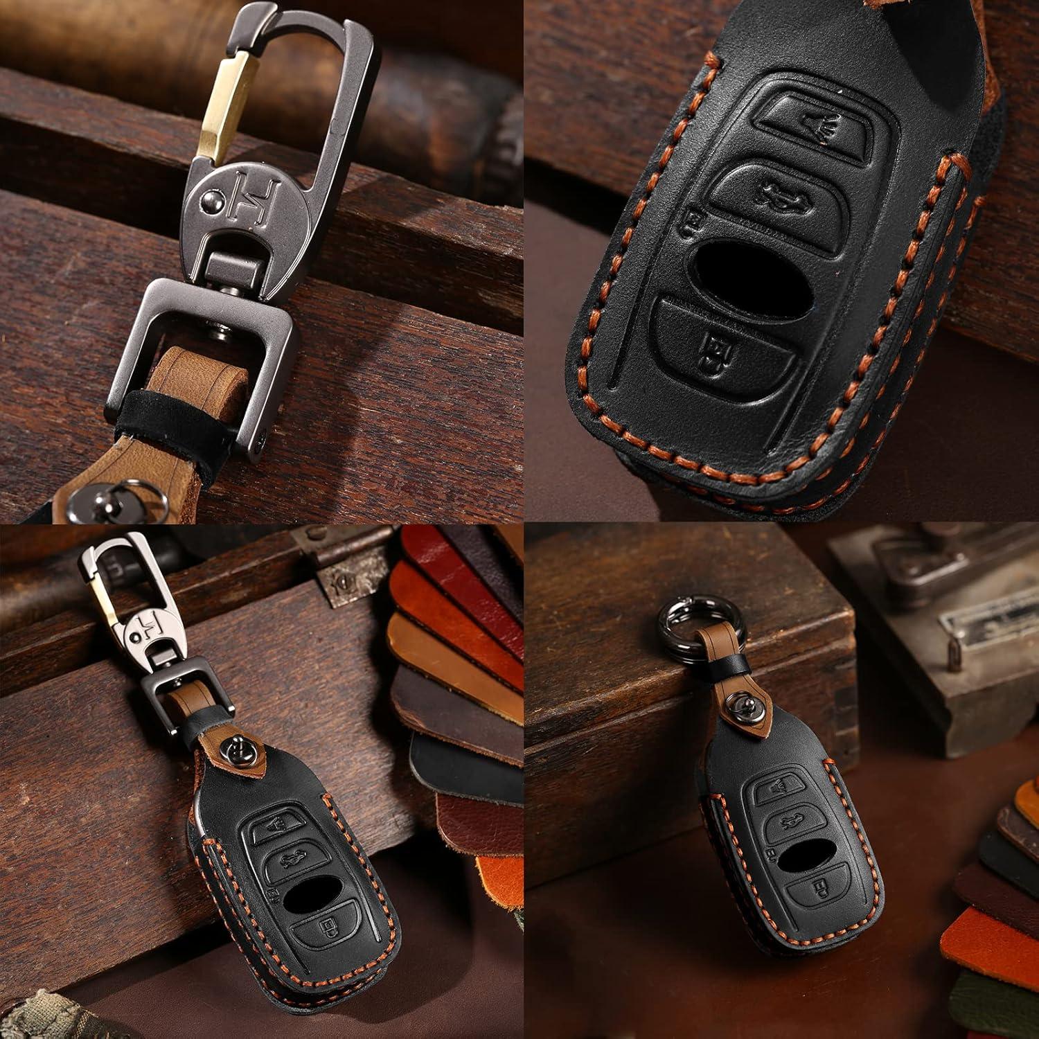 Funda de Llave Inteligente KEALAS para Subaru - Cuero Negro