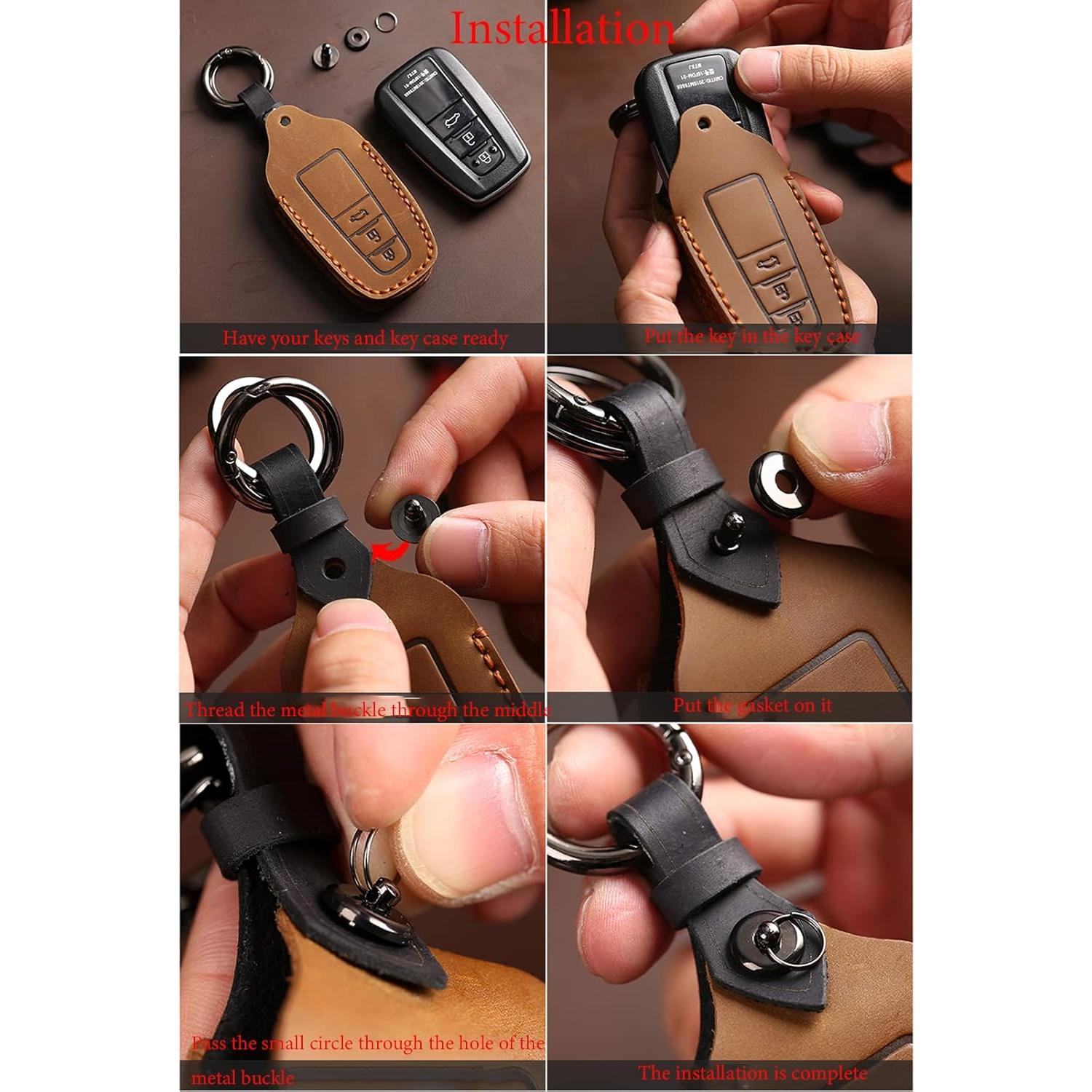 Funda de Llave Inteligente KEALAS para Subaru - Cuero Negro