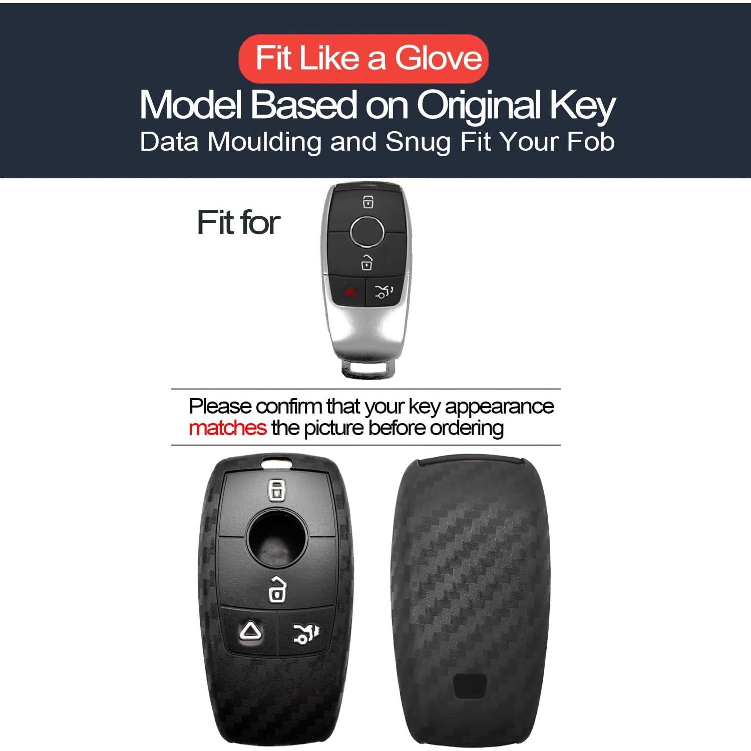 Funda de Llave INFIPAR para Mercedes Benz A B C E G S - Fibra de Carbono