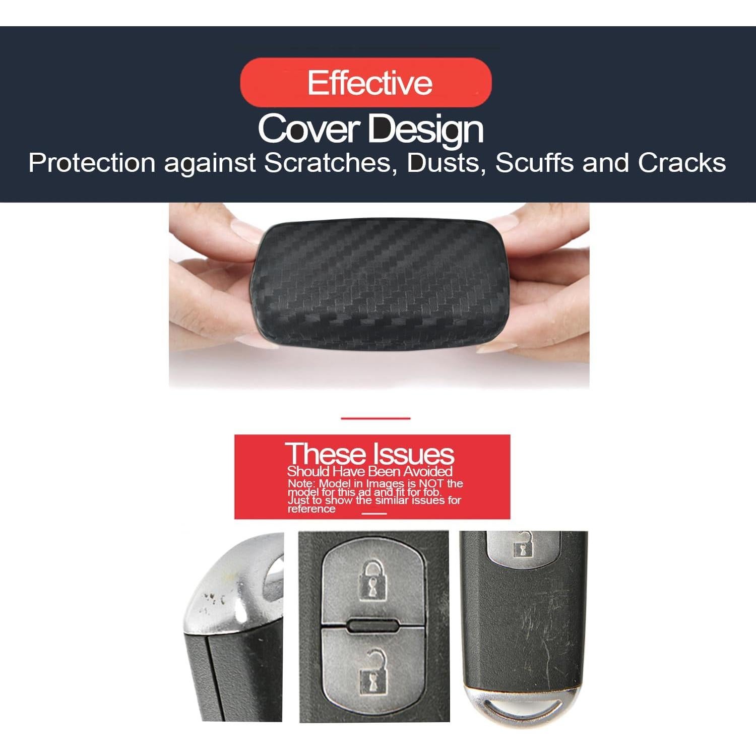 Funda de Llave INFIPAR para Mercedes Benz A B C E G S - Fibra de Carbono