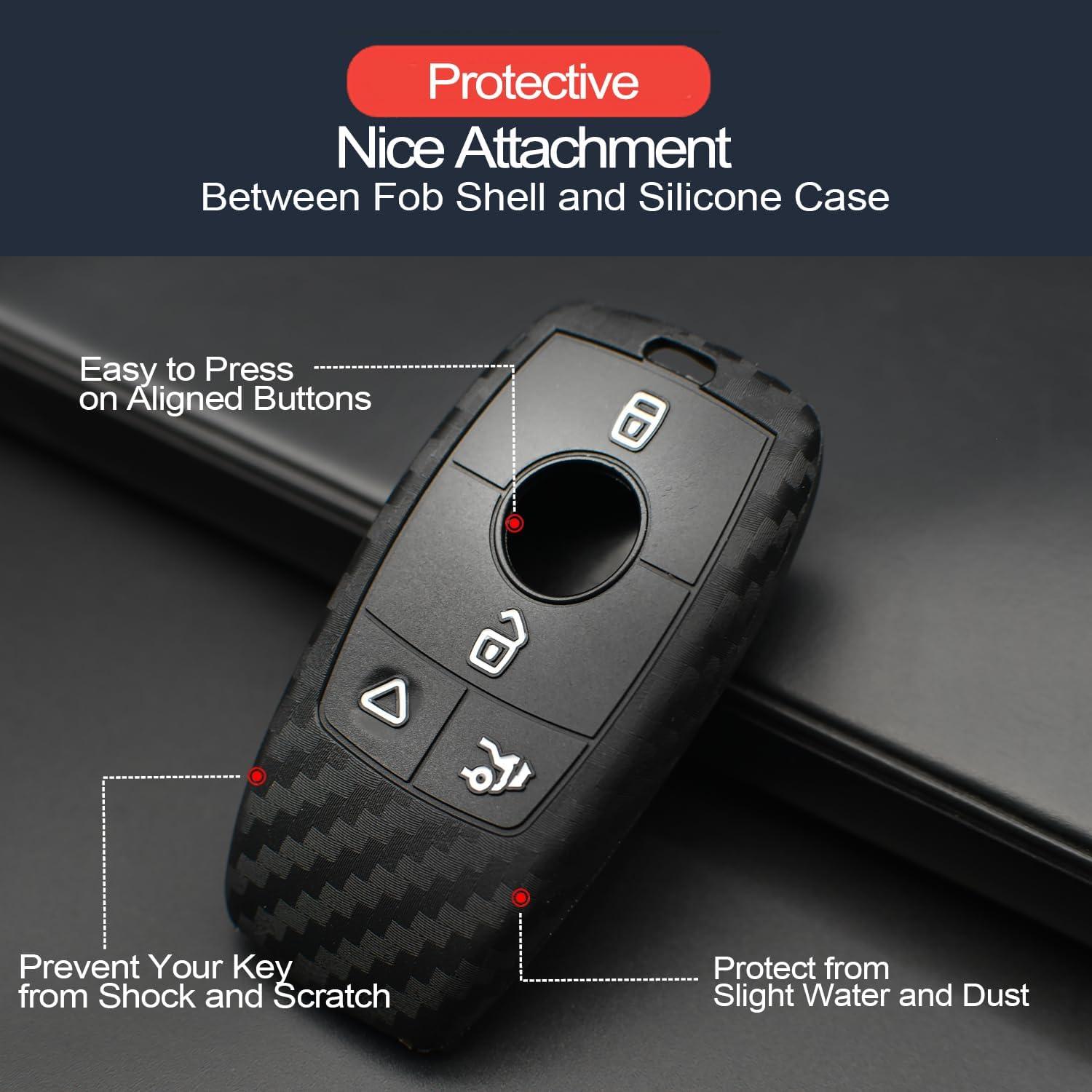 Funda de Llave INFIPAR para Mercedes Benz A B C E G S - Fibra de Carbono