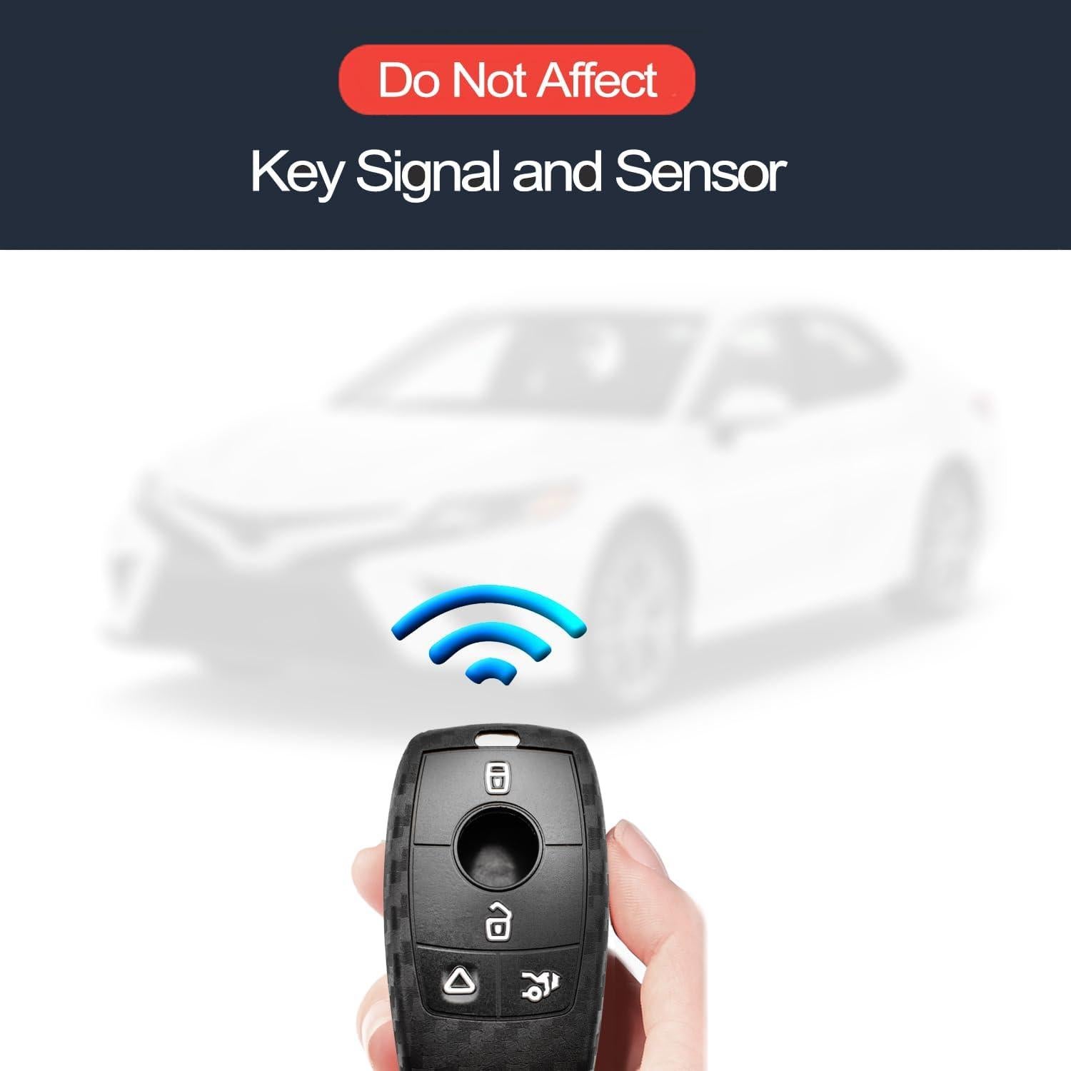 Funda de Llave INFIPAR para Mercedes Benz A B C E G S - Fibra de Carbono