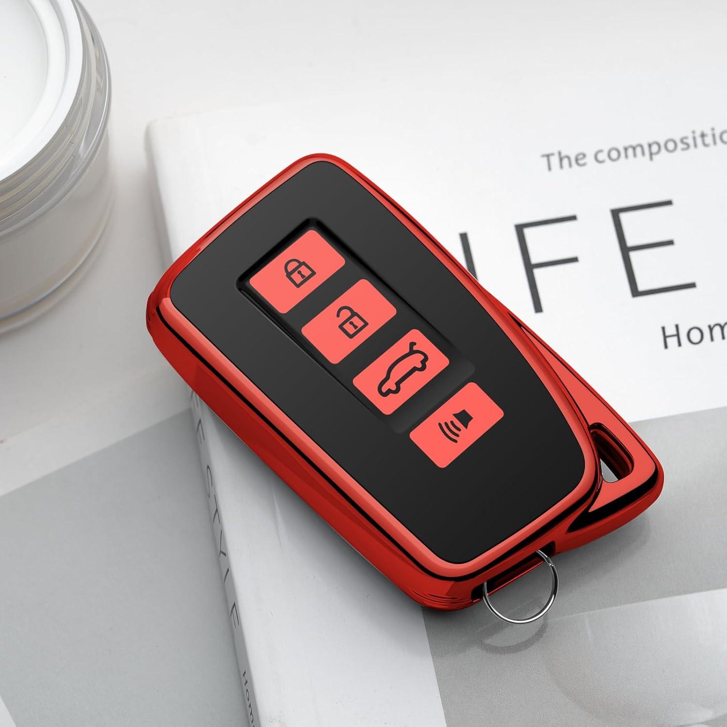 Funda de Llave de Coche Tengare Rojo para Lexus 2019-2022