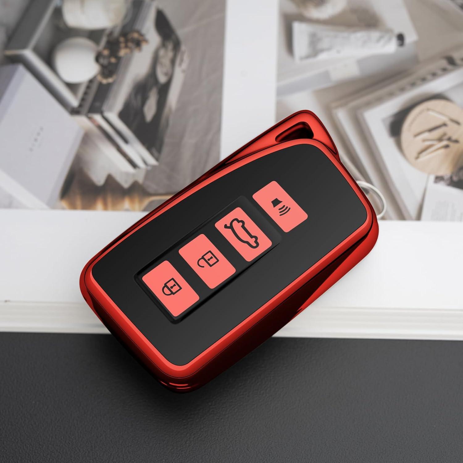 Funda de Llave de Coche Tengare Rojo para Lexus 2019-2022