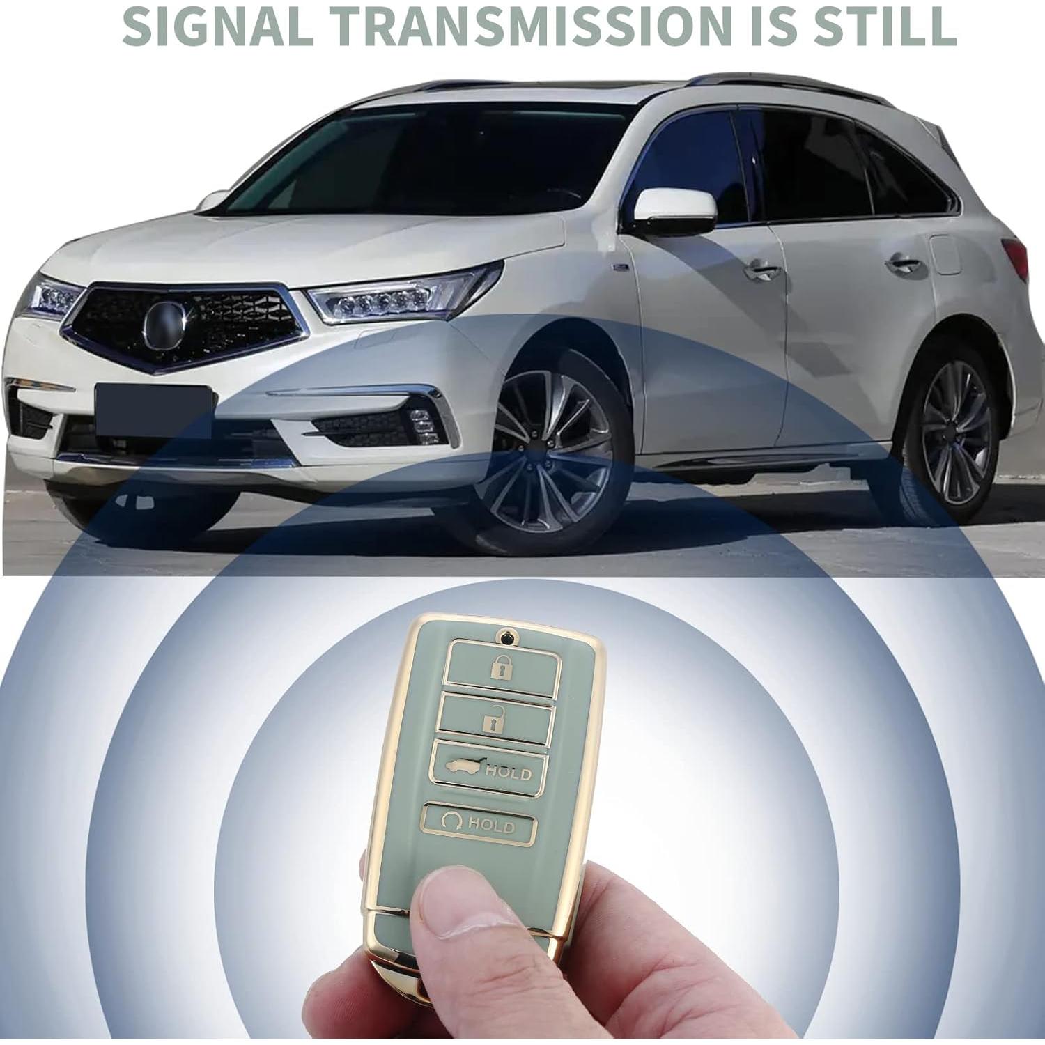 Cubierta de llavero JUIMWDY para Acura CDX RDX RLX TLX Verde