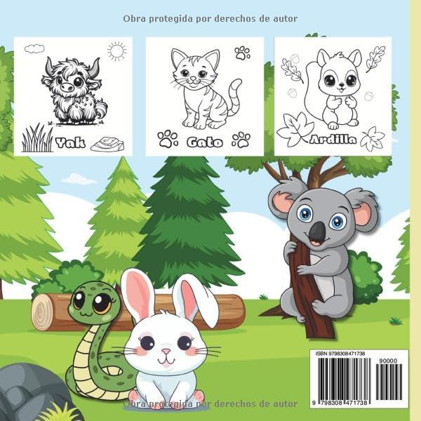 Lindo libro para colorear para niños: Libro educativo para colorear con animales y alfabeto para niños en edad preescolar de 3 a 6 años (Spanish Edition)
