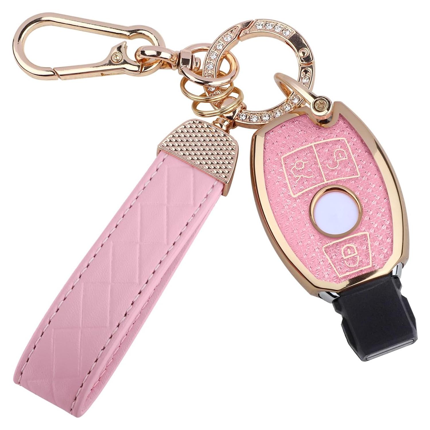 Cubierta de llavero Seedwee para Mercedes Benz - Dorado Rosa