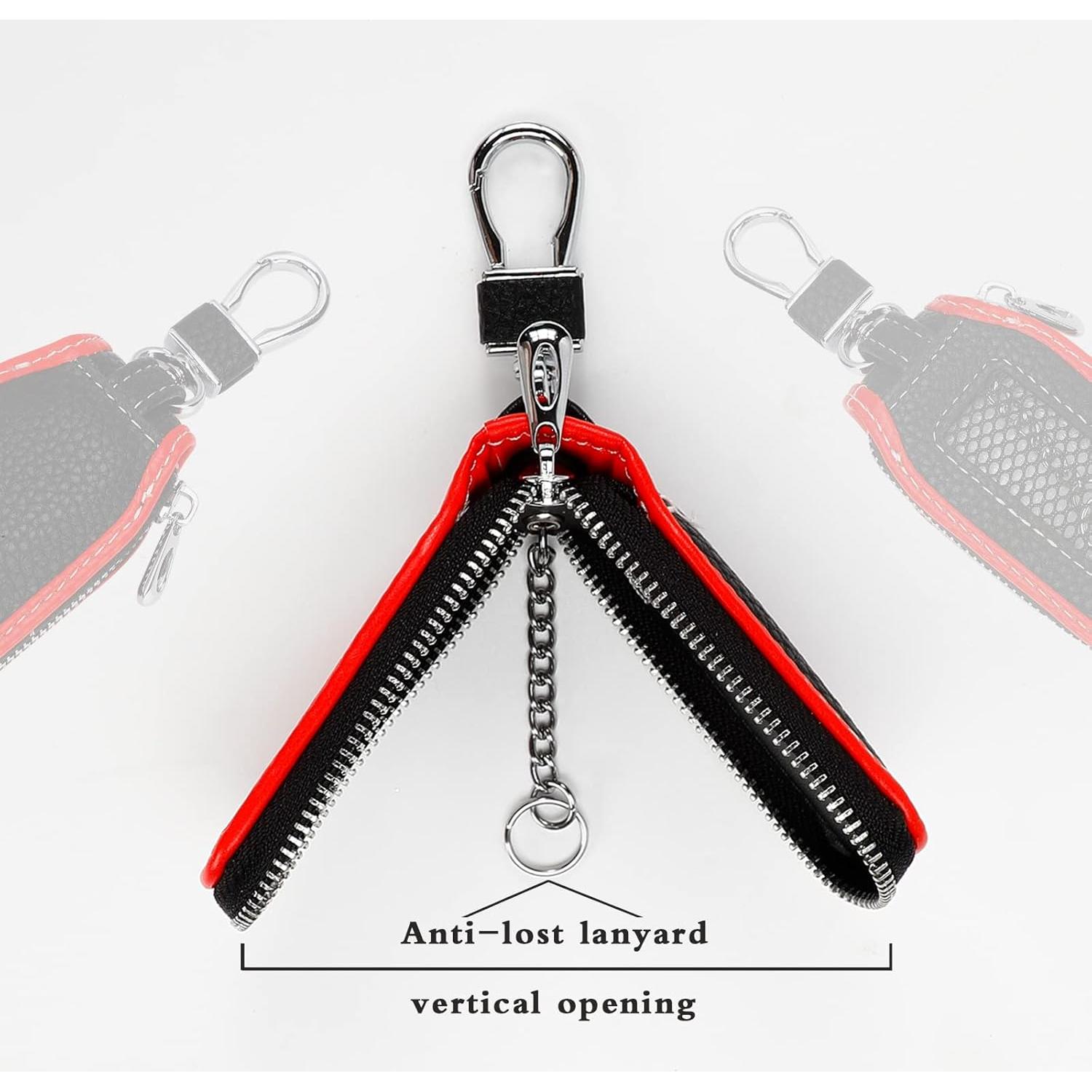 Funda de Llave de Coche de Cuero Syihah - 2 Piezas Rojo