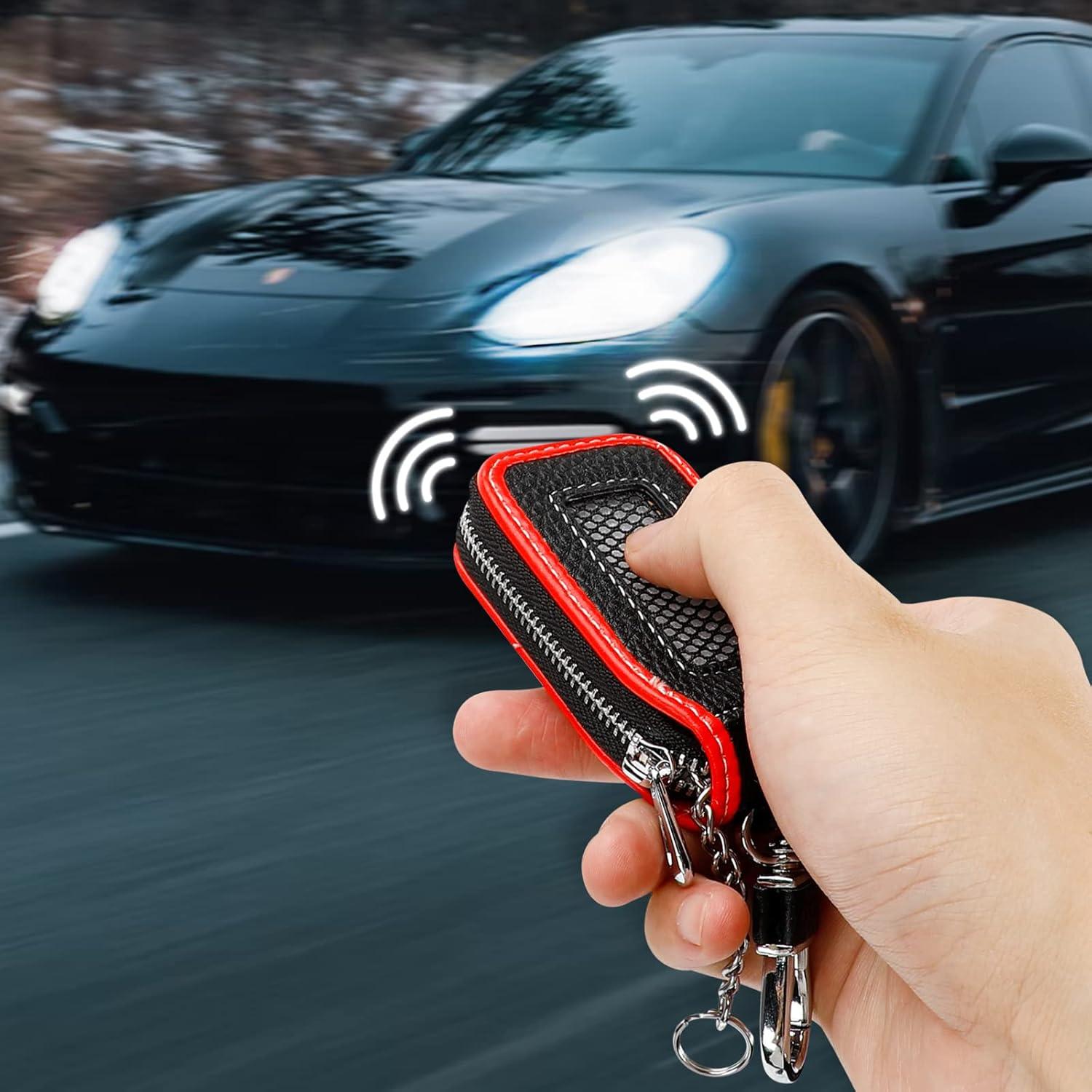 Funda de Llave de Coche de Cuero Syihah - 2 Piezas Rojo