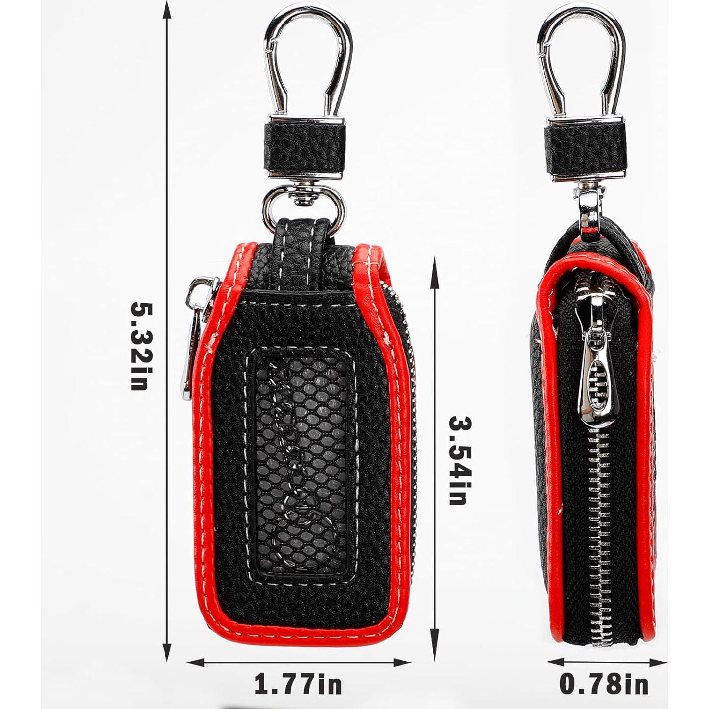 Funda de Llave de Coche de Cuero Syihah - 2 Piezas Rojo