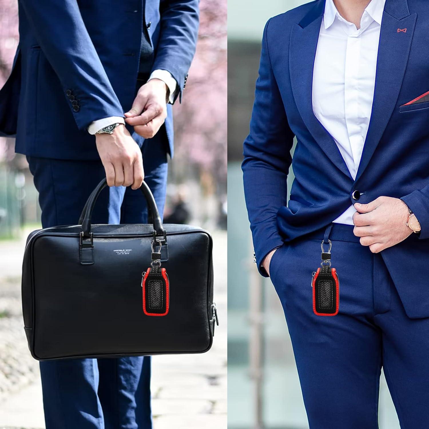 Funda de Llave de Coche de Cuero Syihah - 2 Piezas Rojo