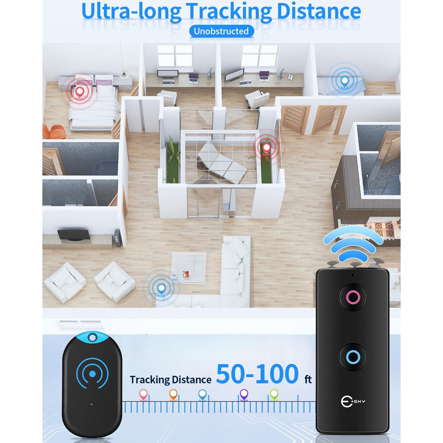 Localizador de Llaves Esky Ultra Delgado 2 Receptores 80dB