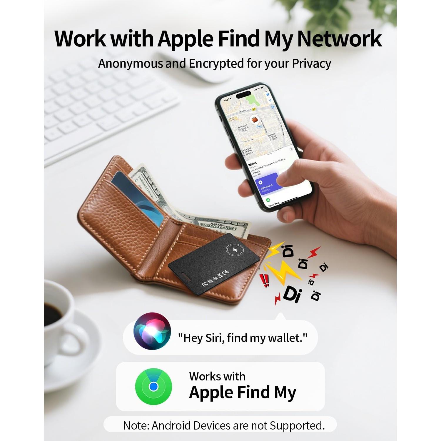 Rastreador Bluetooth FVJ Air-Tag Recargable para iPhone