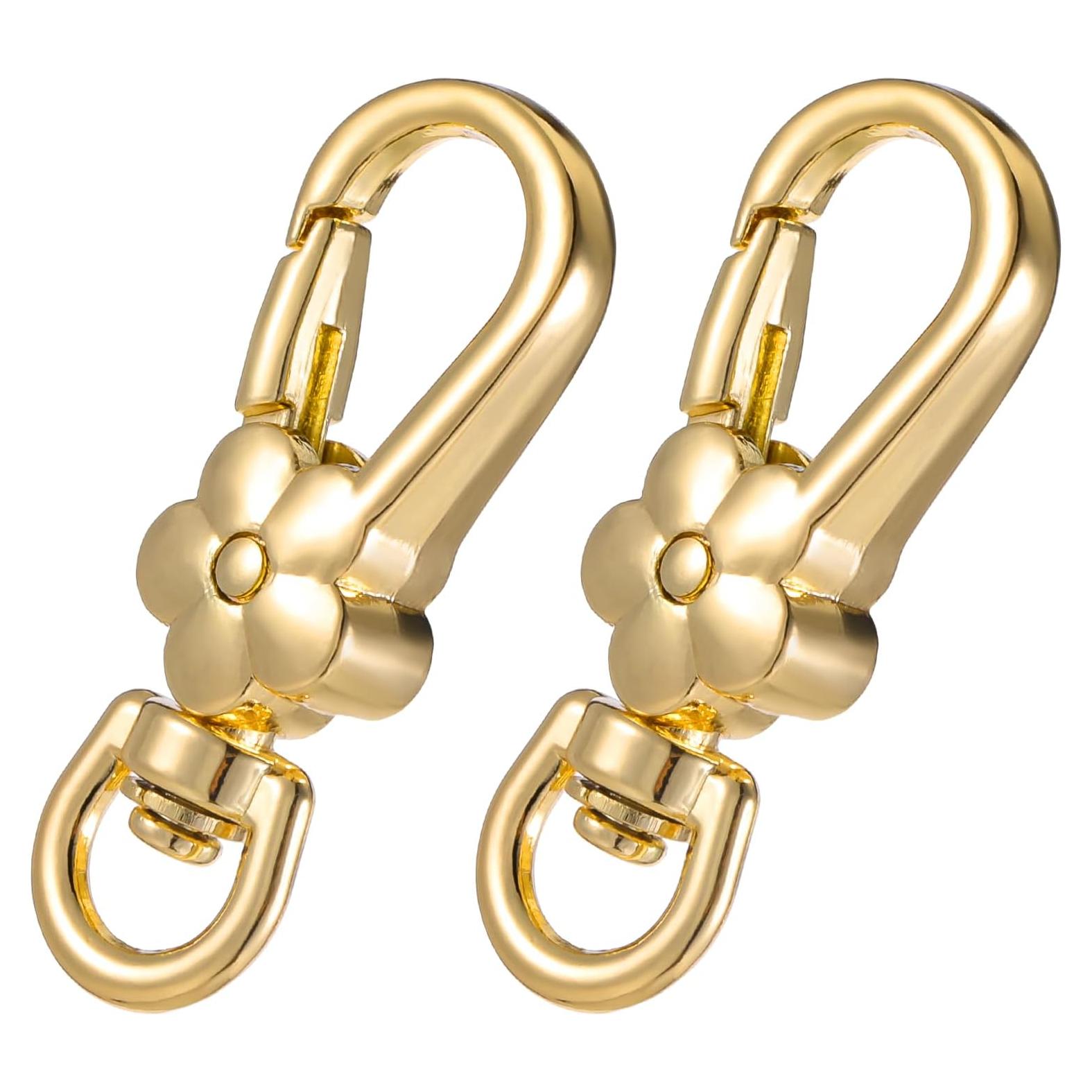 2 Clips de Llaveros Dorados en Forma de Flor - Yuomeaz