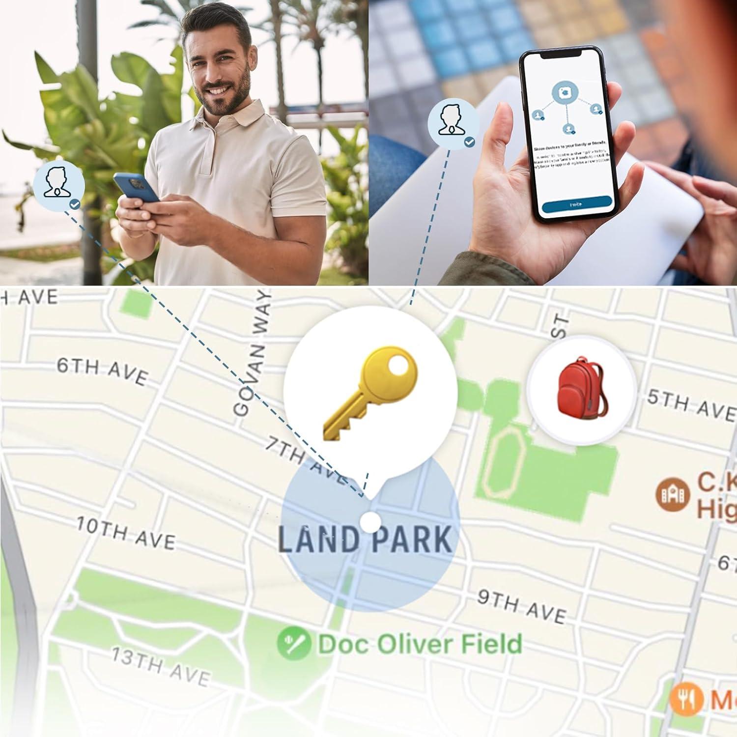 Localizadores ANNNWZZD AirTag Paquete de 4 Bluetooth iOS