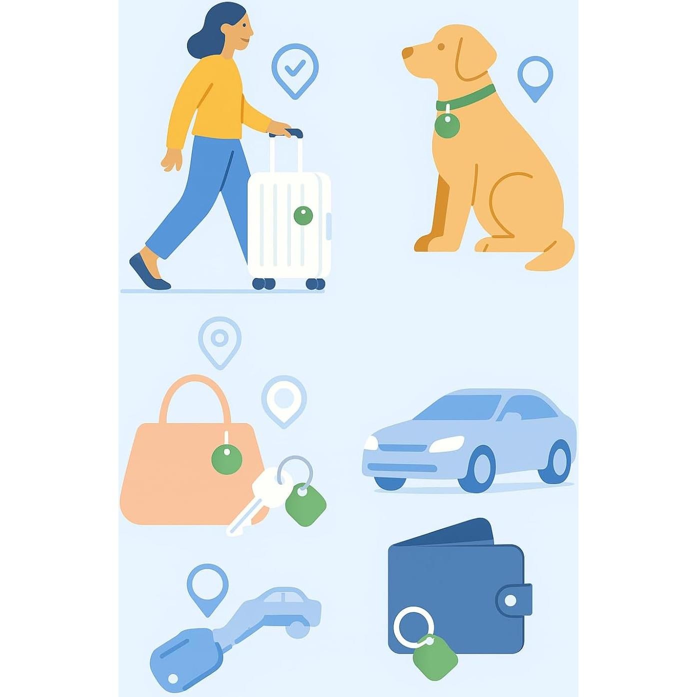 Paquete de 2 Air Tags Apple - Etiquetas de rastreo Bluetooth