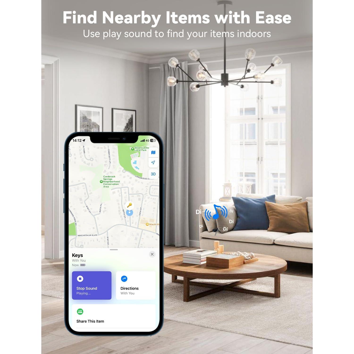 Etiqueta de Rastreo Bluetooth SwiftFinder - Localizador iOS, 4 Piezas