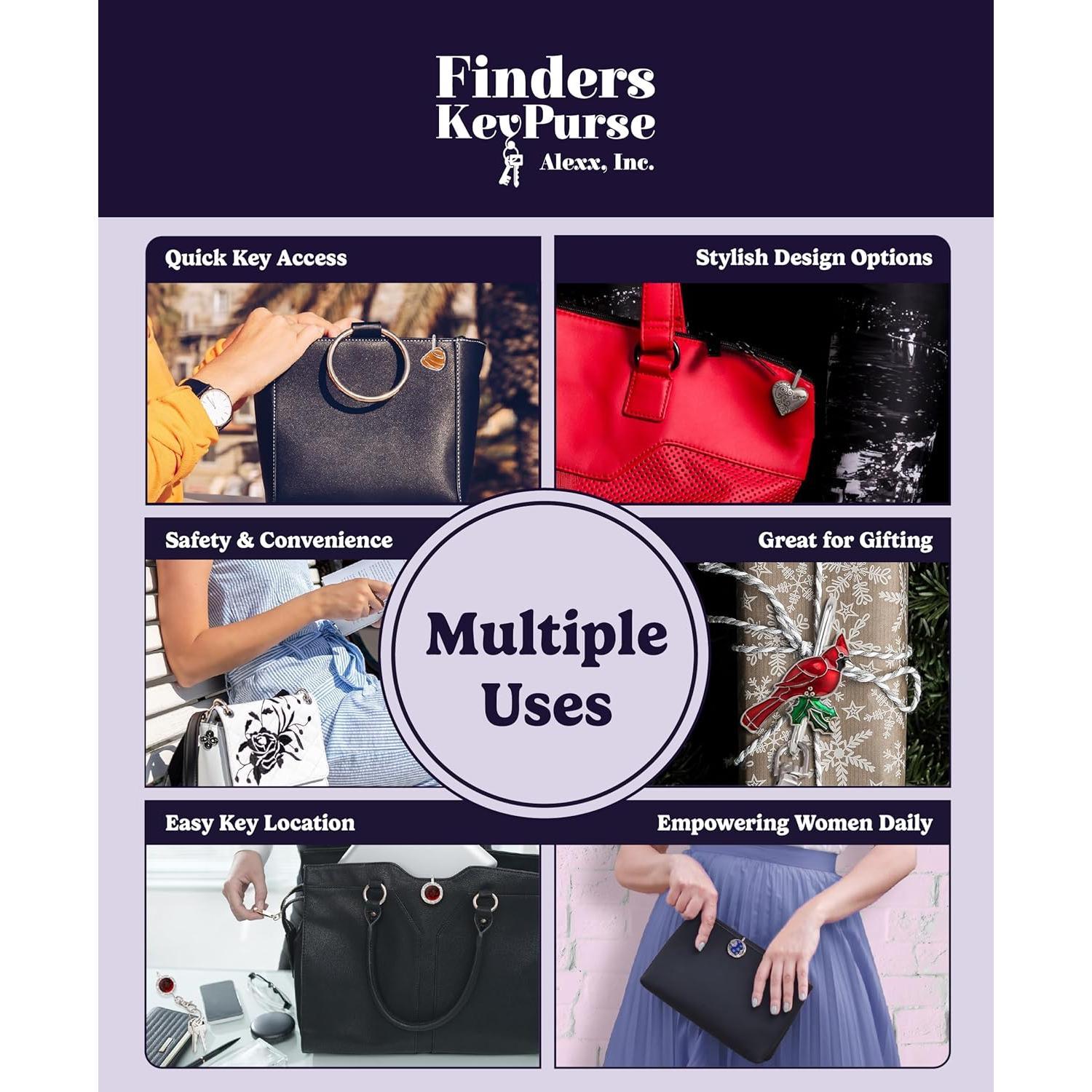 Buscador de Llaves para Mujeres con Gancho Monograma - Organizador de Bolso