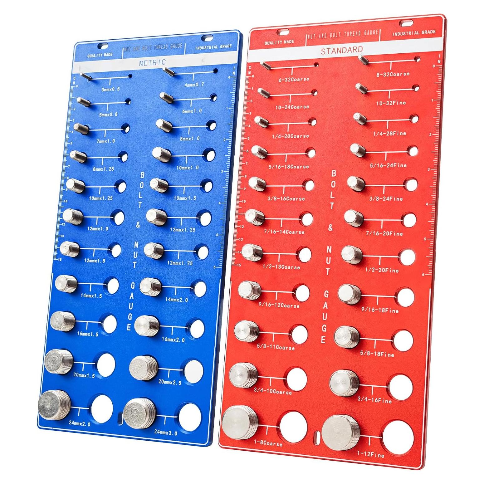 Comprobador de Roscas JLYLOL 44 Tamaños Métrico y Estándar