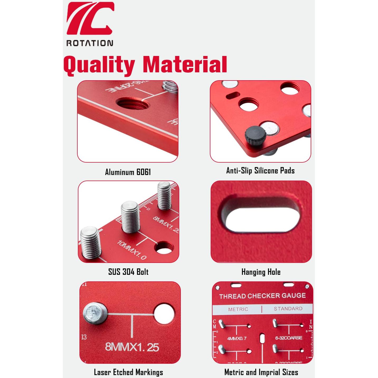 Comprobador de Roscas ROTATION - Medidor de Tuercas y Tornillos