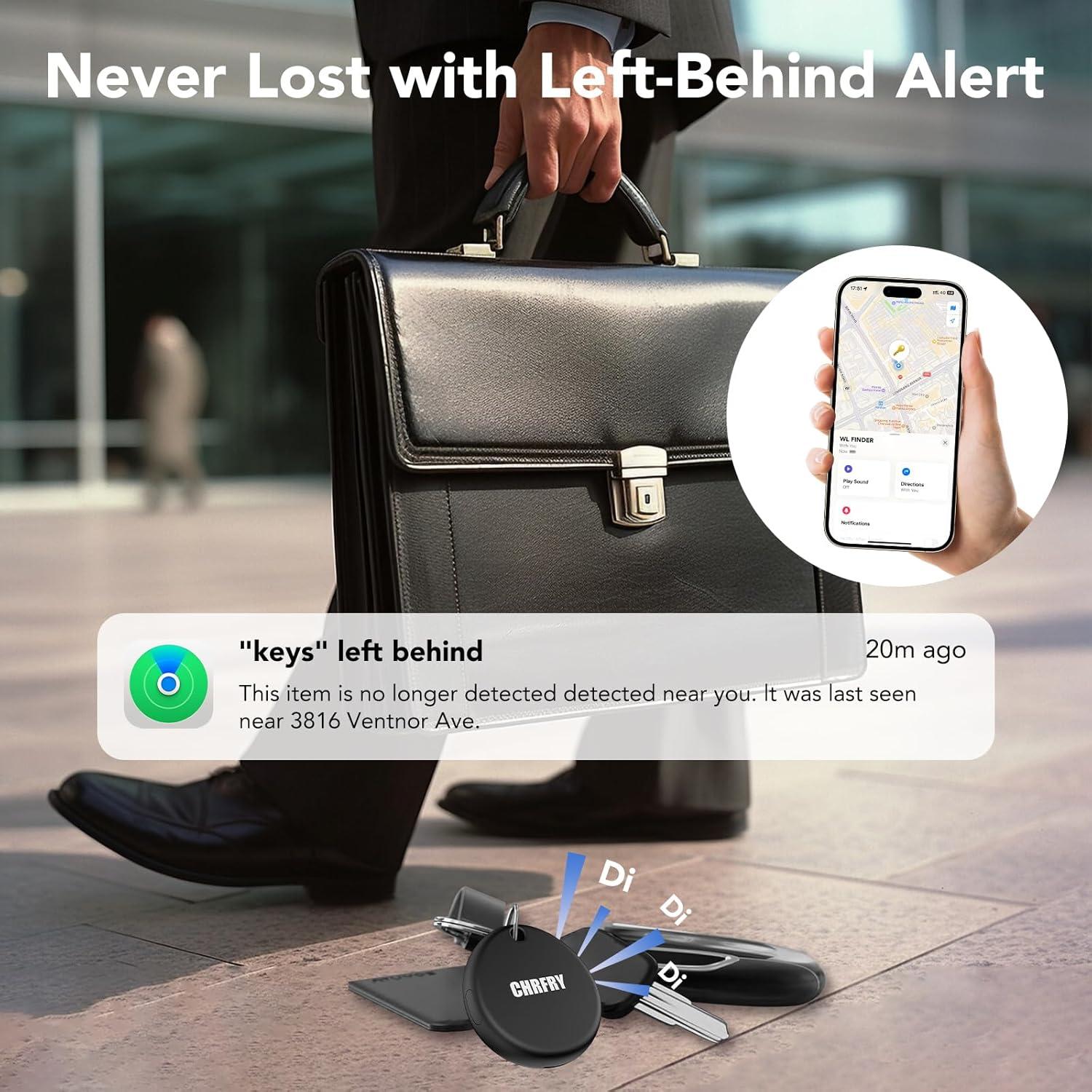 Tracker Bluetooth CHRFRY 2-Pack Air Tag Negro IP68