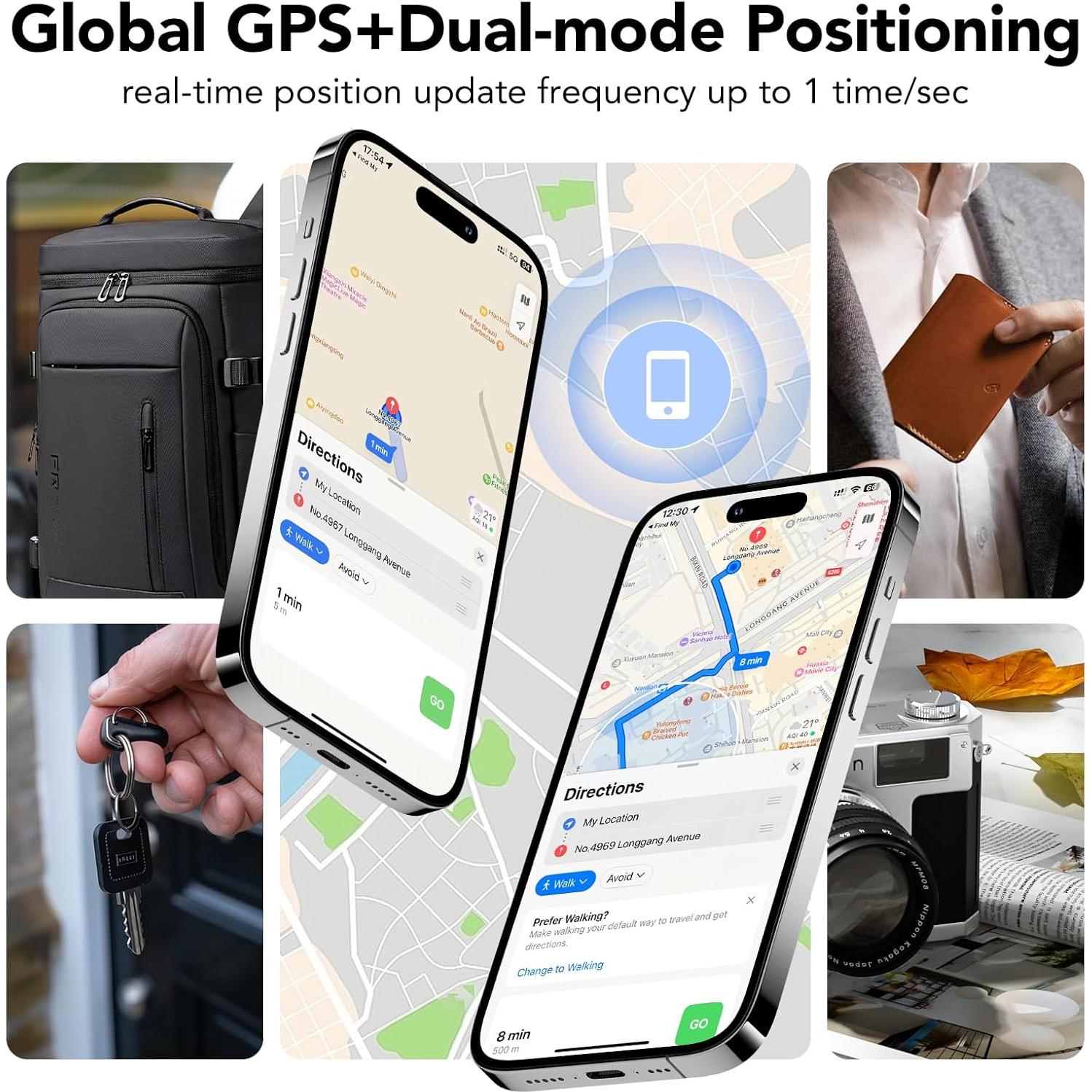 Tracker Bluetooth CHRFRY 2-Pack Air Tag Negro IP68