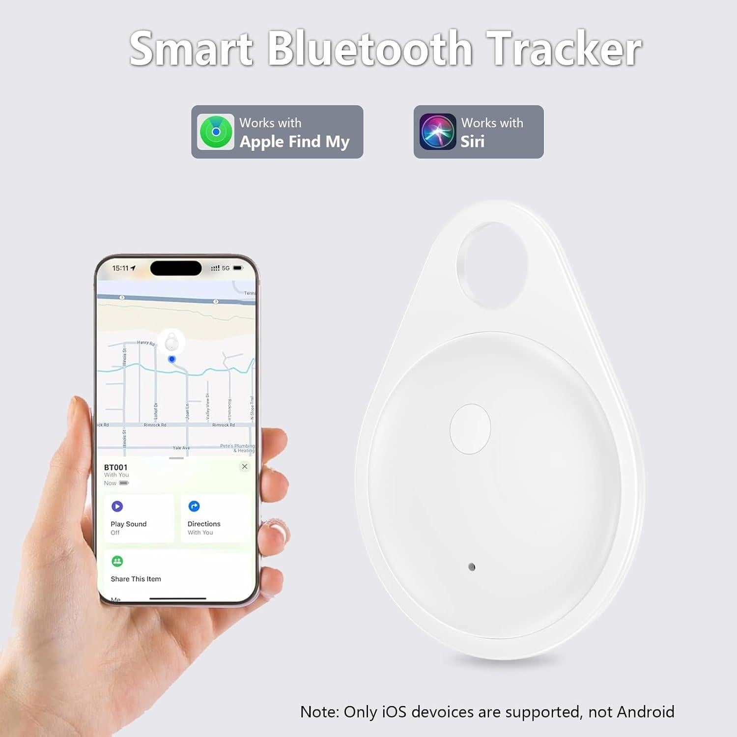 Rastreador Bluetooth HOOTEK AirTag para Llaves y Mascotas