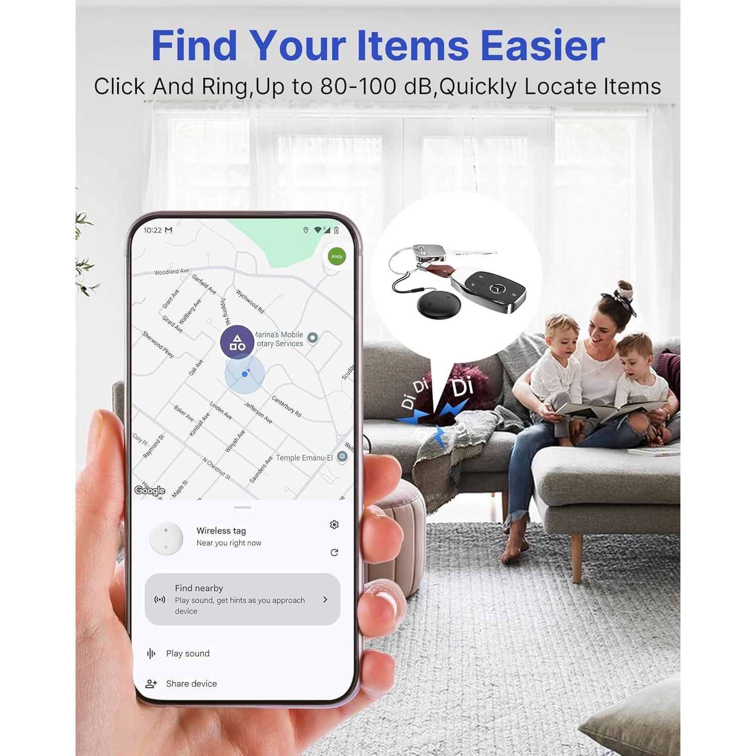 Etiquetas de Rastreo Inteligente Aircovered - 4 Paquete Bluetooth
