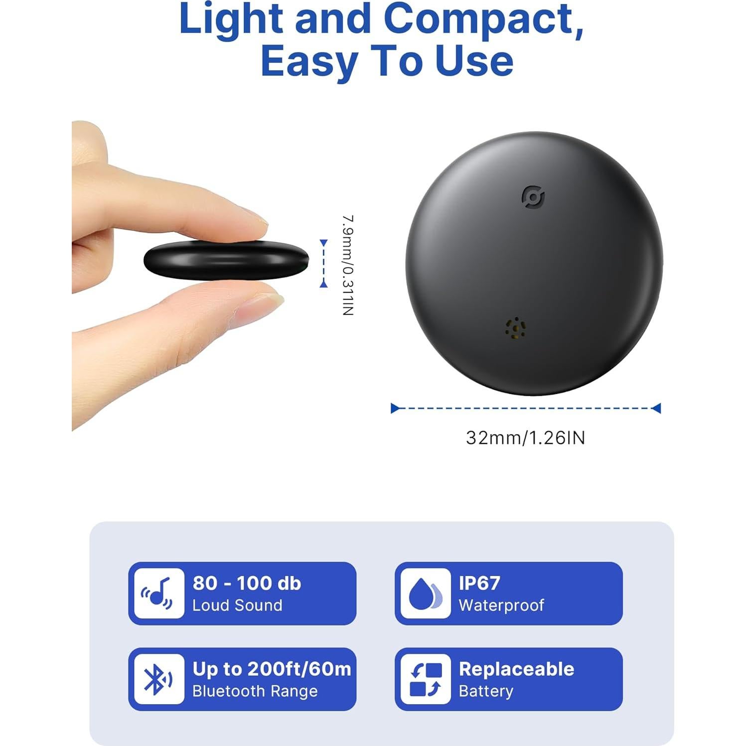 Etiquetas de Rastreo Inteligente Aircovered - 4 Paquete Bluetooth