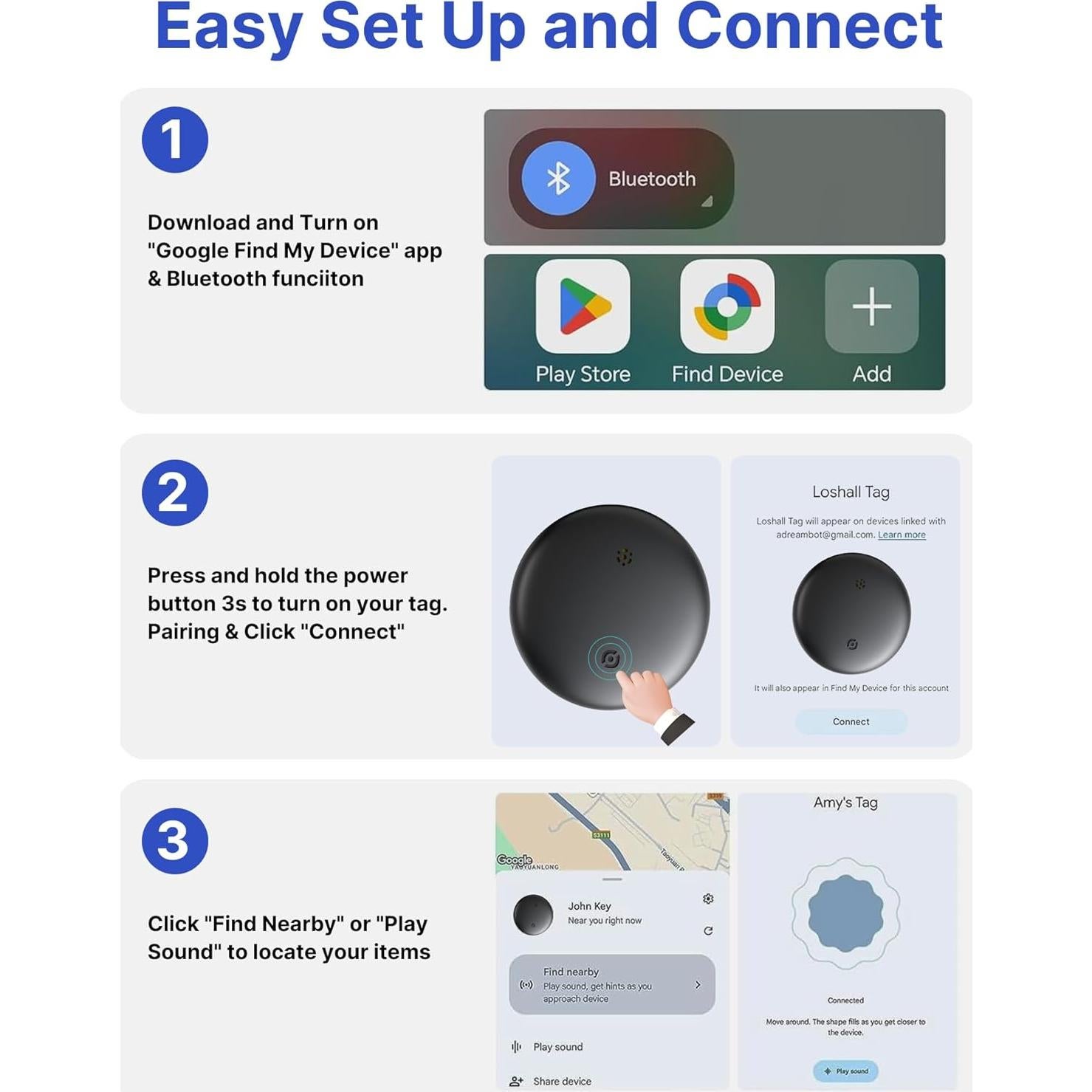 Etiquetas de Rastreo Inteligente Aircovered - 4 Paquete Bluetooth