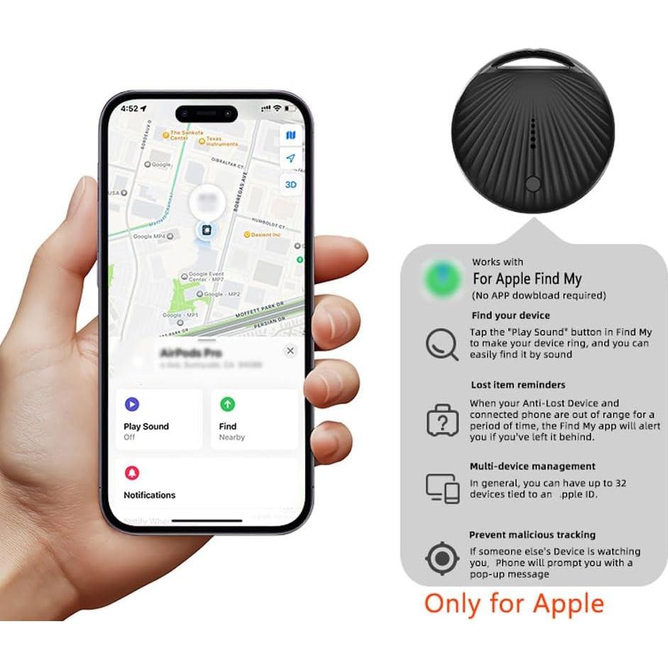 Localizador inteligente MIUXGIO Air-Tags negro - Find My iOS