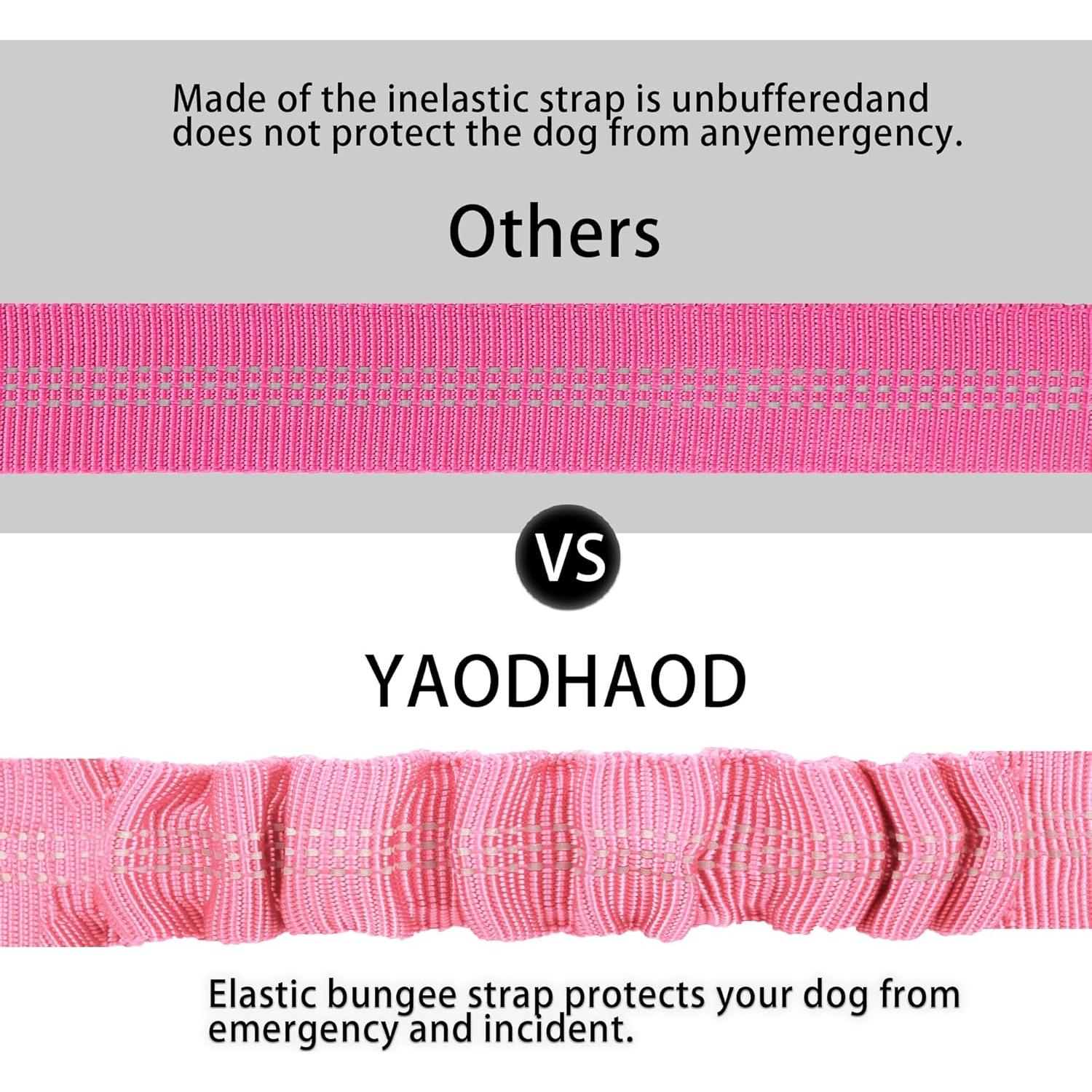 Cinturón de Seguridad para Perros YAOHDAO Rosa Ajustable