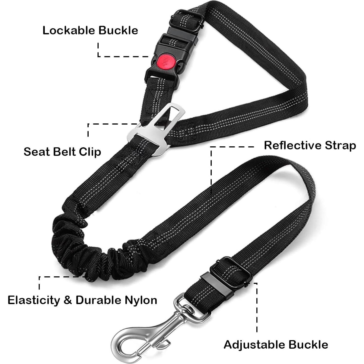 Arnés de Cinturón de Seguridad para Perros Bwogue Rojo 1pieza