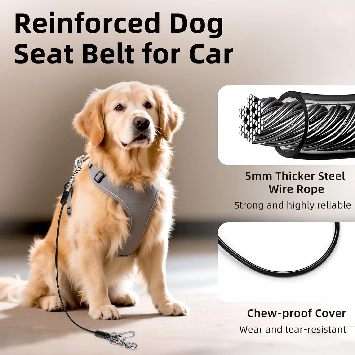 Cinturón de Seguridad para Perros VavoPaw 40 cm Negro