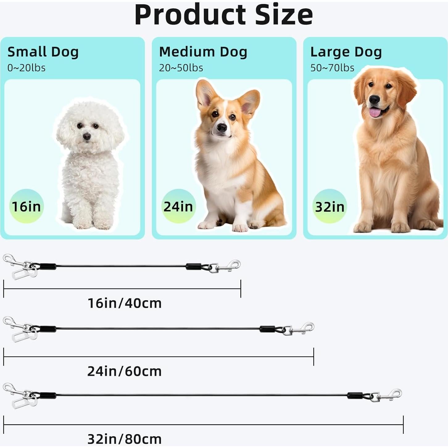 Cinturón de Seguridad para Perros VavoPaw 40 cm Negro