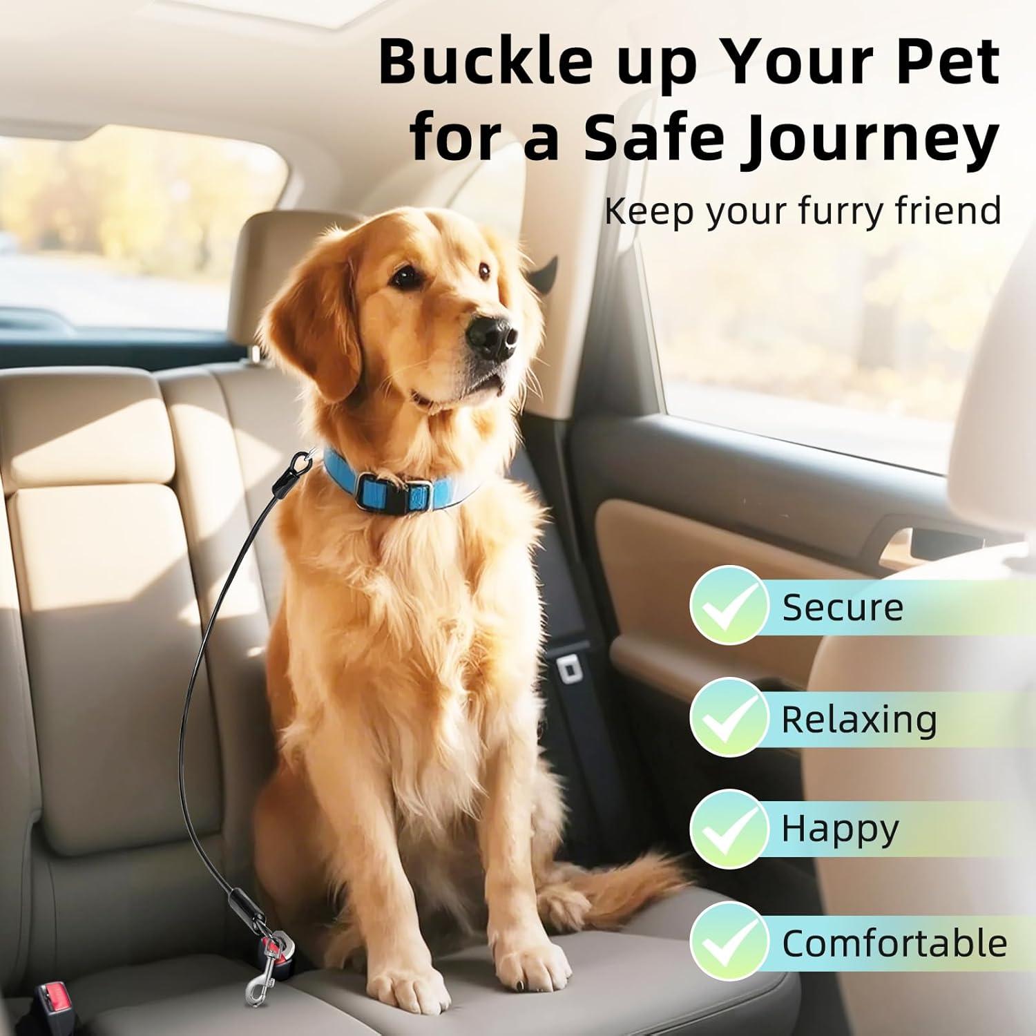 Cinturón de Seguridad para Perros VavoPaw 40 cm Negro