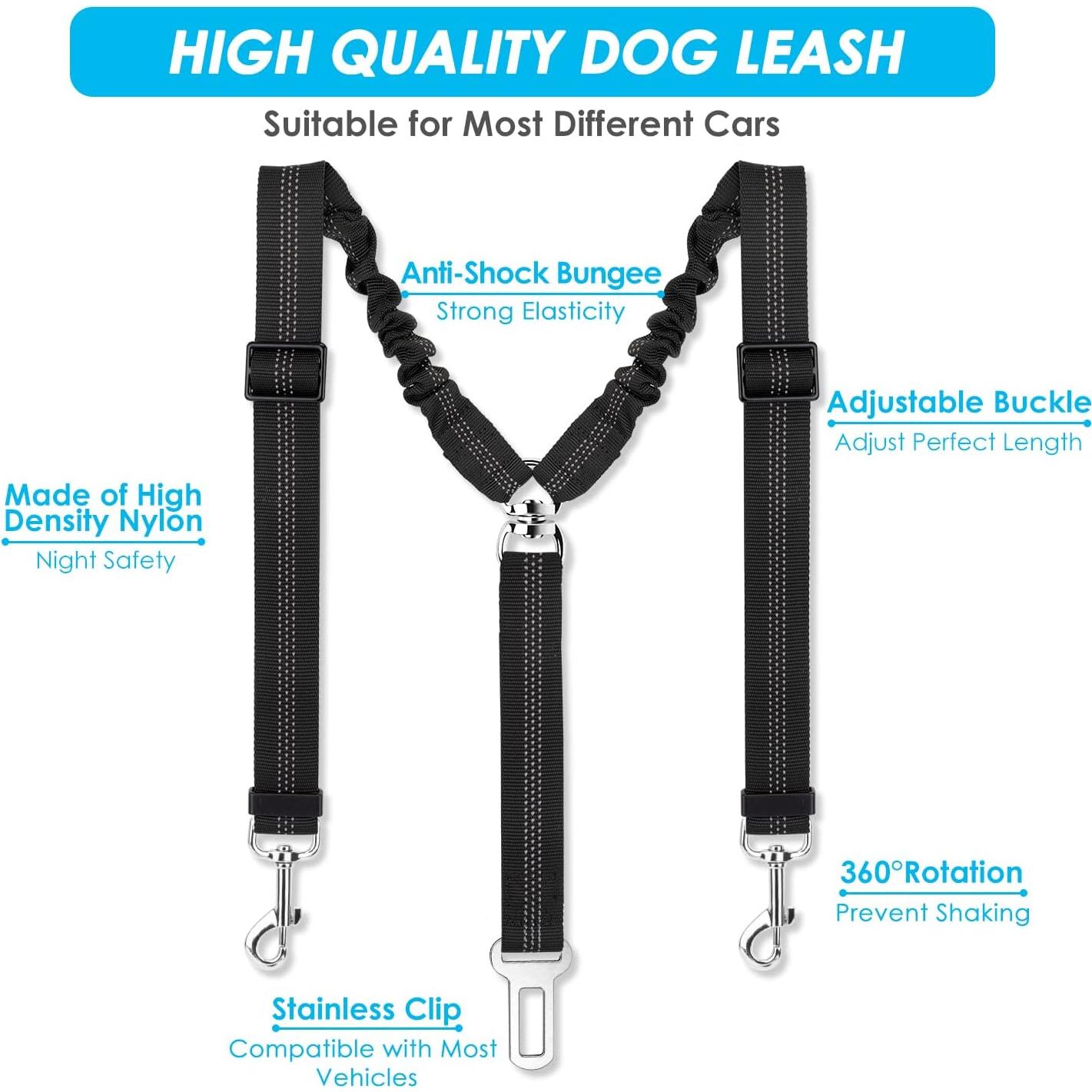 Cinturón de Seguridad para Perros SlowTon Ajustable Negro S