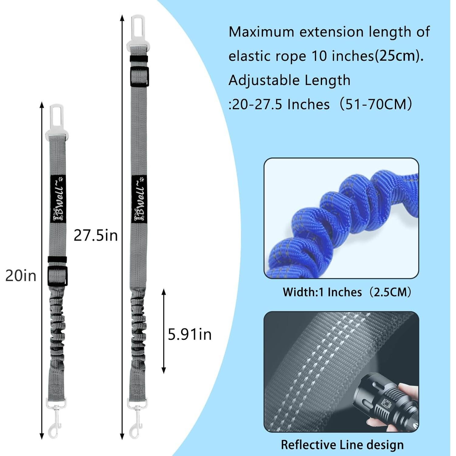 Cinturón de Seguridad para Perros IBWell Ajustable 50.8-70.1 cm