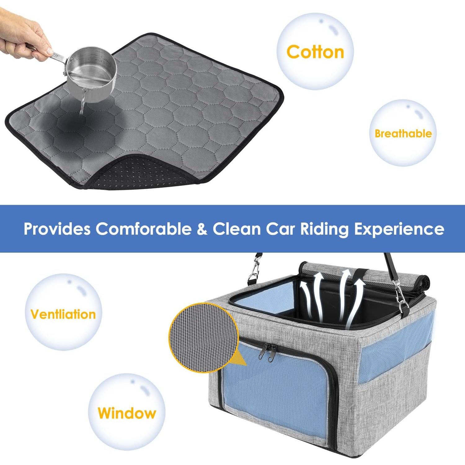 Asiento de Coche para Perros SlowTon con Almohadilla Acolchada