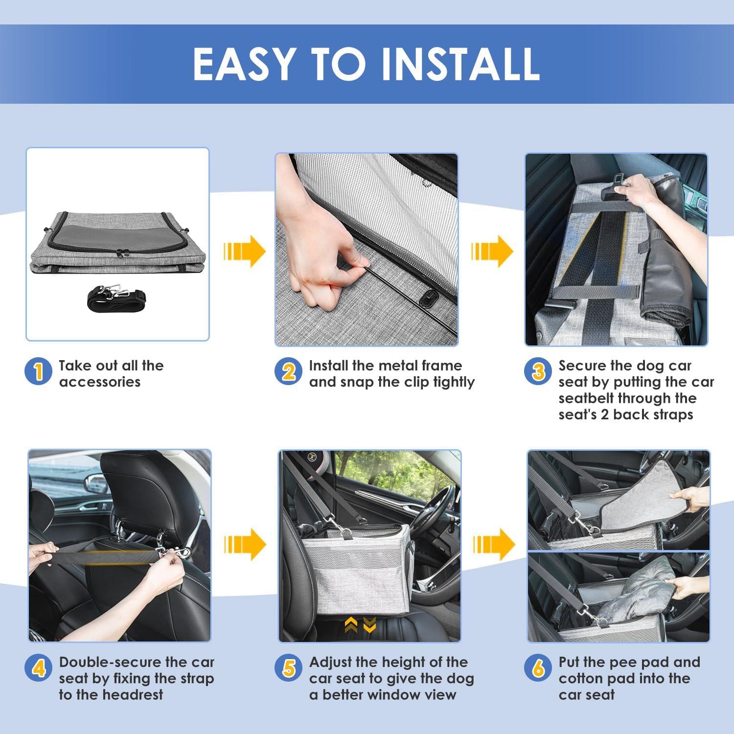 Asiento de Coche para Perros SlowTon con Almohadilla Acolchada