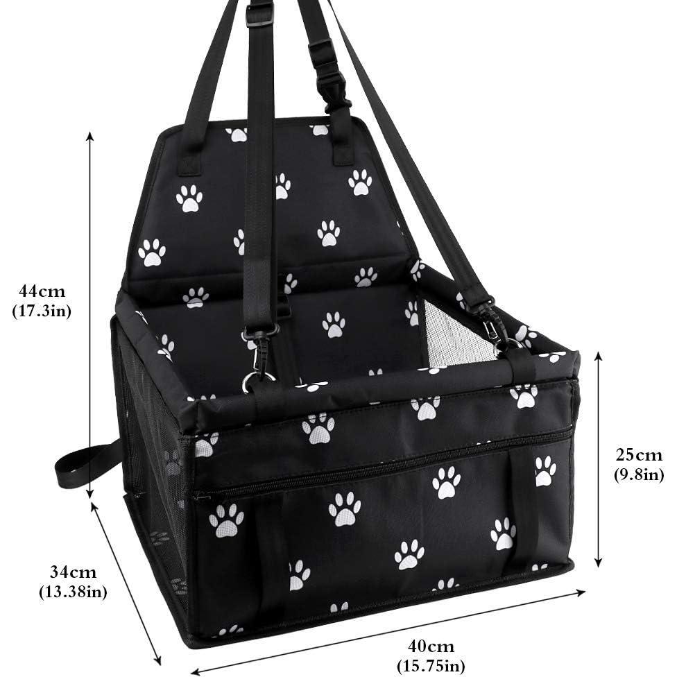 Asiento Elevador para Perros Petbobi Negro con Huellas 40x34x25cm