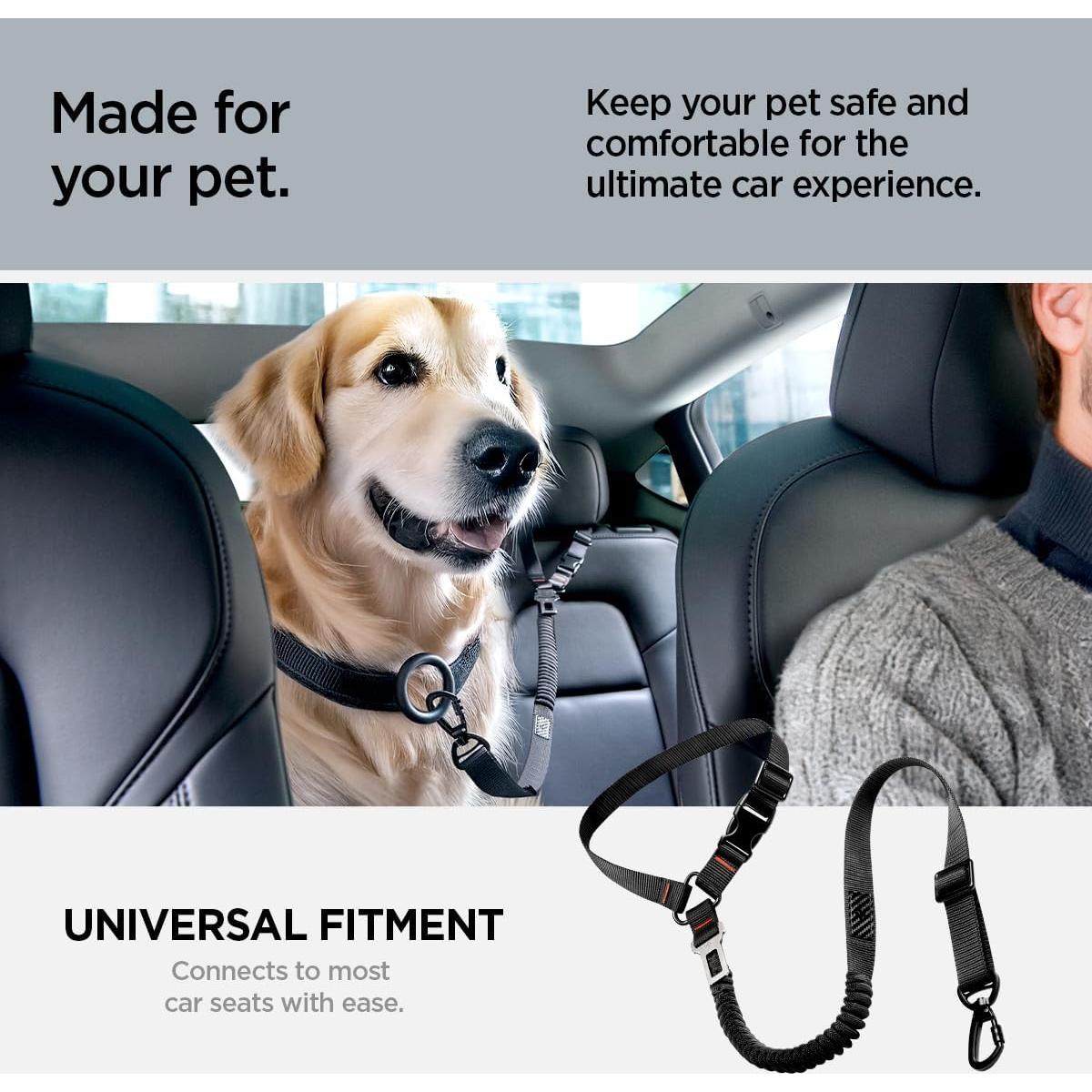 Cinturón de Seguridad Retráctil Spigen para Mascotas Negro