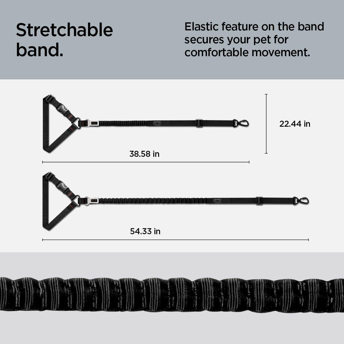 Cinturón de Seguridad Retráctil Spigen para Mascotas Negro