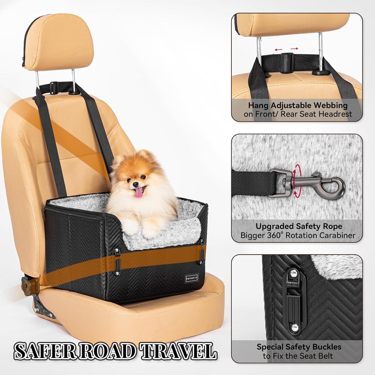 Asiento de Coche para Perros PETSFIT Negro 40.6x33.0cm