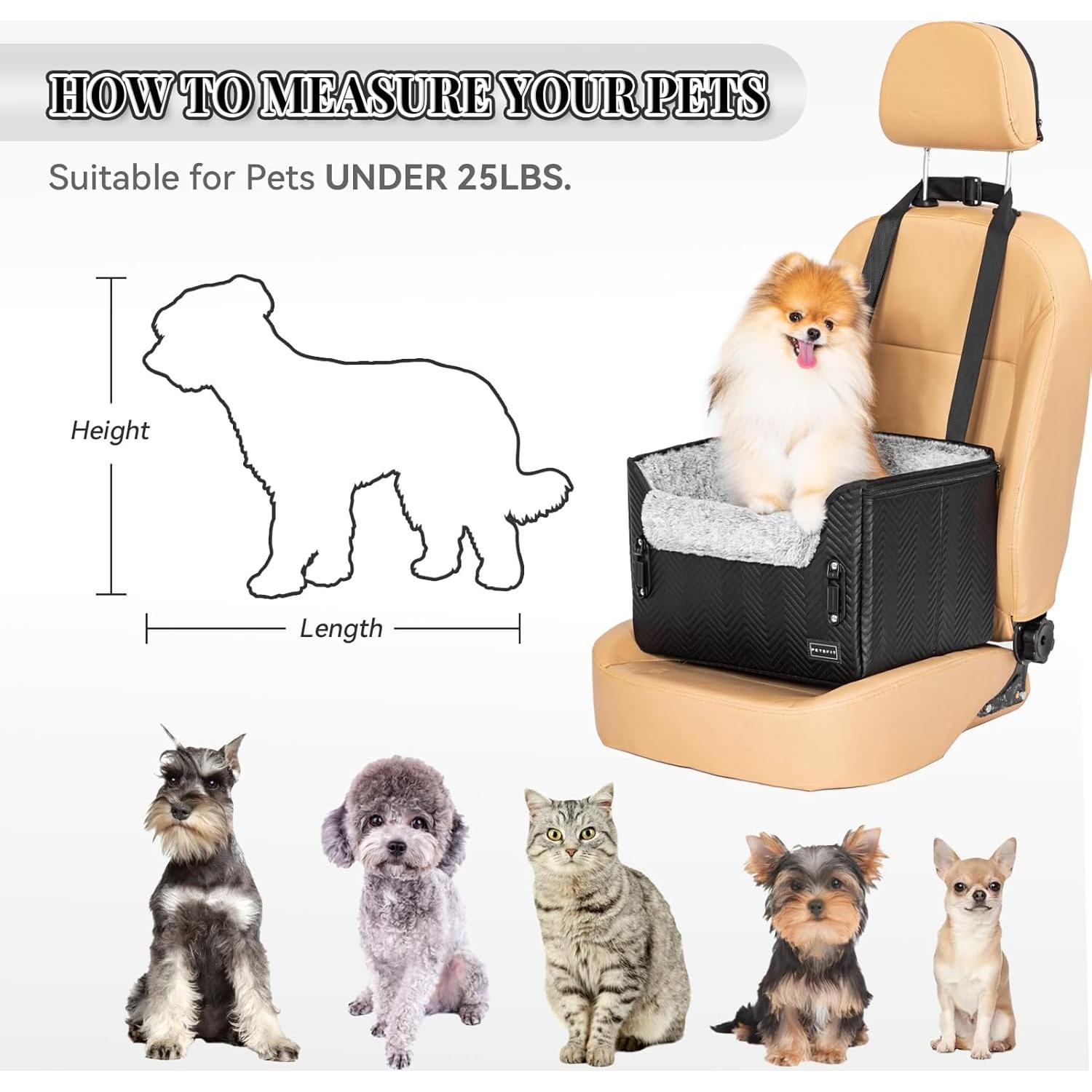 Asiento de Coche para Perros PETSFIT Negro 40.6x33.0cm