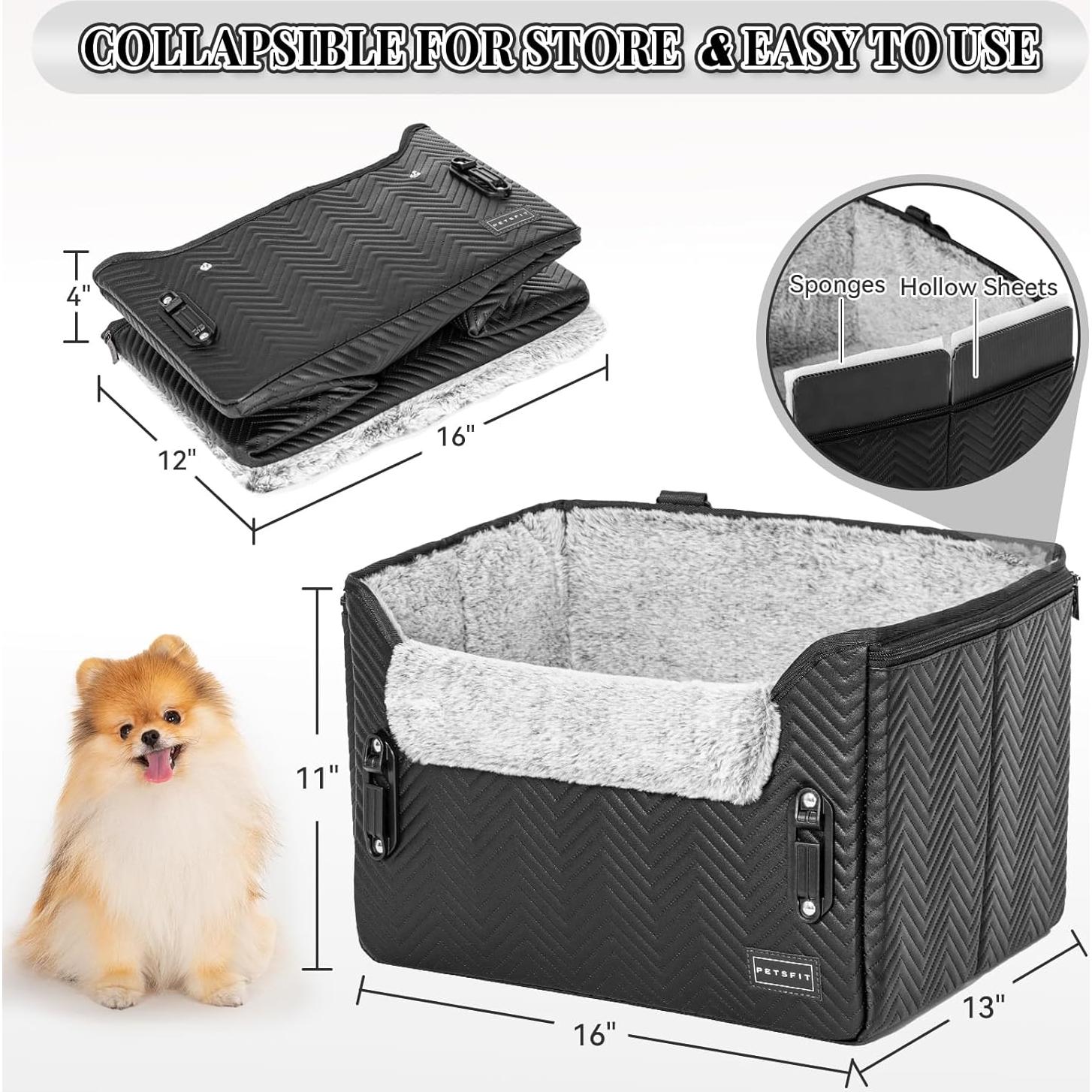 Asiento de Coche para Perros PETSFIT Negro 40.6x33.0cm