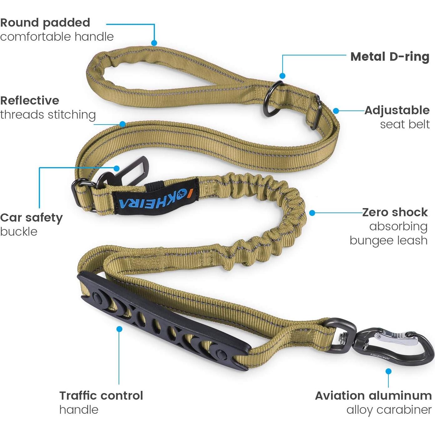 Correa Multifuncional para Perros IOKHEIRA Bungee 1.22-1.83m