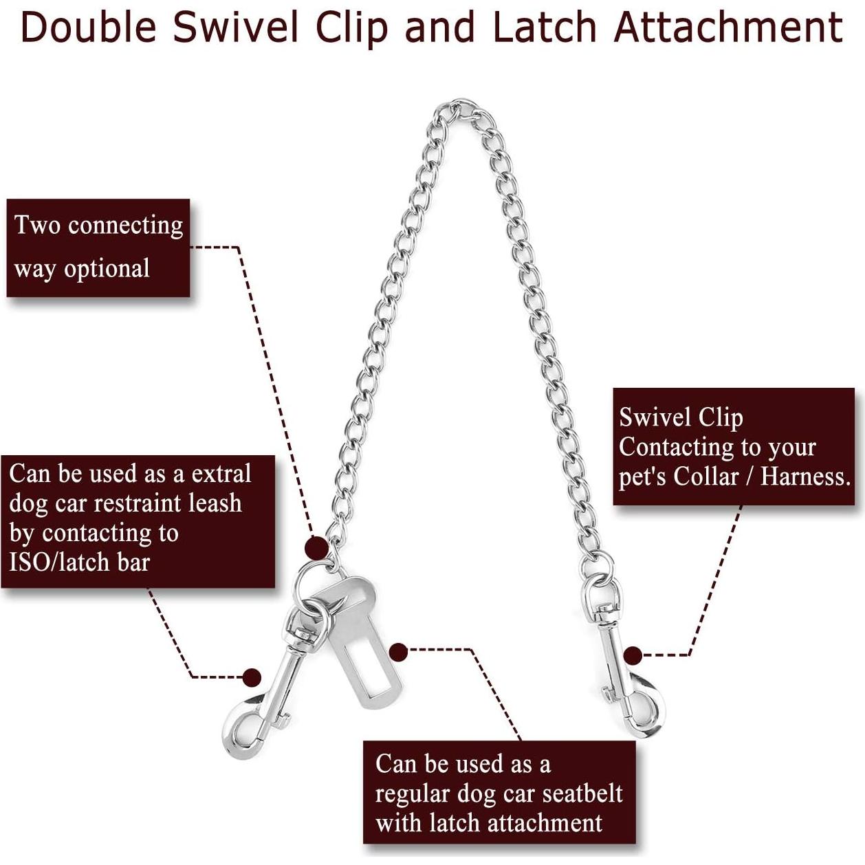 Cinturón de Seguridad para Perros Mogoko 33.4" Acero Inoxidable